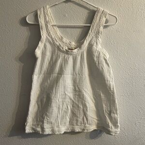 Faherty Off-White Textured Tank Top